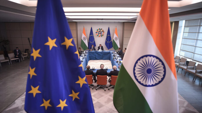 An AI generated image showcasing a meeting of India-EU officials