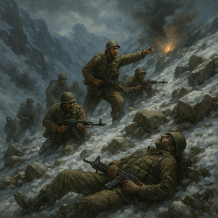 An AI generated image representing the battle of Tololing during Kargil War